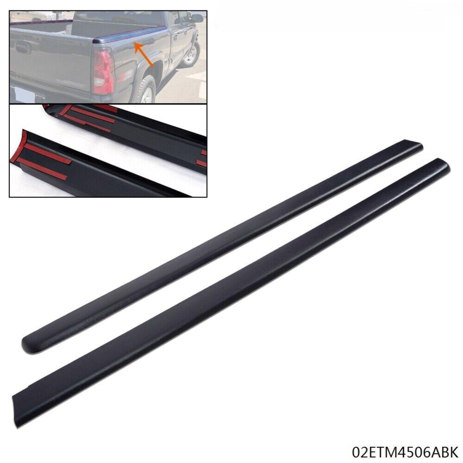 Truck Bed Cap Molding Rail Cover 6.5Ft for 1999-2007 Chevy Silverado/Sierra