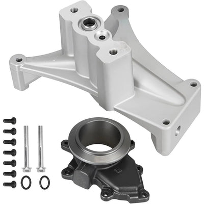 NON EBP Turbo Pedestal Exhaust Housing Outlet Kit - Front View for 99 - 03 7.3L Ford Powerstroke F250