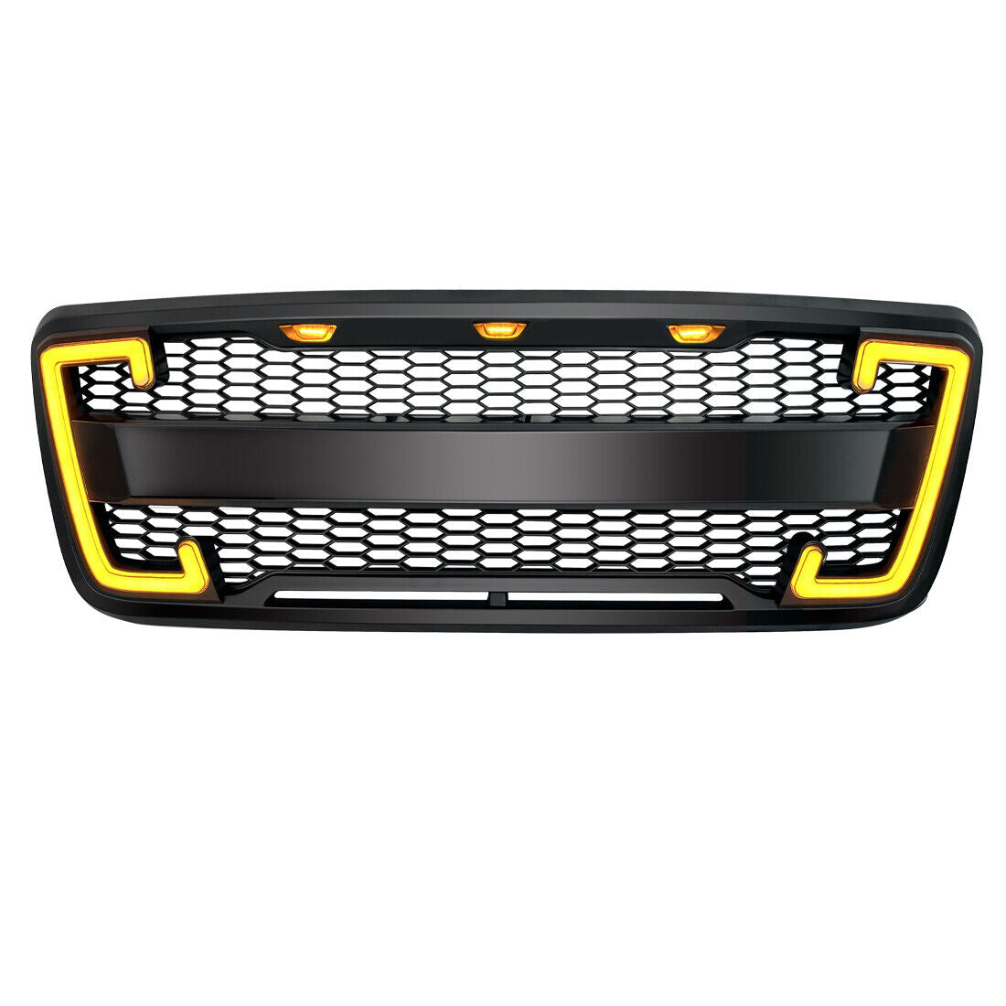 For 2004-2014 Ford F150 Front Bumper Grille Raptor Style W/DRL&Turn Signal Lights