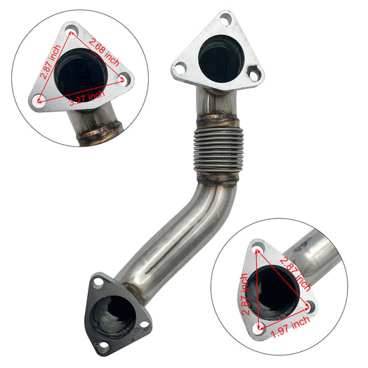 Bolt On Passenger Side up-Pipe w/ Gaskets For 2001 - 2016 6.6L Duramax Chevy Silverado 2500 3500 LB7 LLY LBZ LMM LML