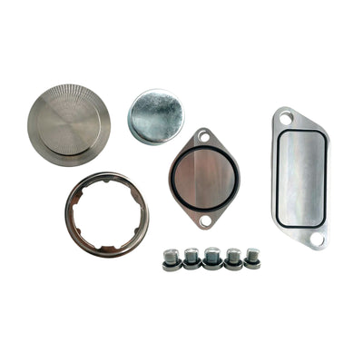 Cummins ISX 15 CM2250/CM2350 Stage 2 EGR Delete Kit with 6061 Aluminum Plates and Stainless Steel Fittings for Off-Road Use