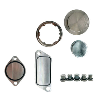 Cummins ISX 15 CM2250/CM2350 Stage 2 EGR Delete Kit with 6061 Aluminum Plates and Stainless Steel Fittings for Off-Road Use