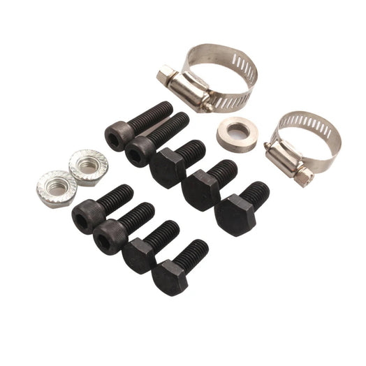 Professional installation of EGR delete components on Ford Powerstroke engine showing billet aluminum plates