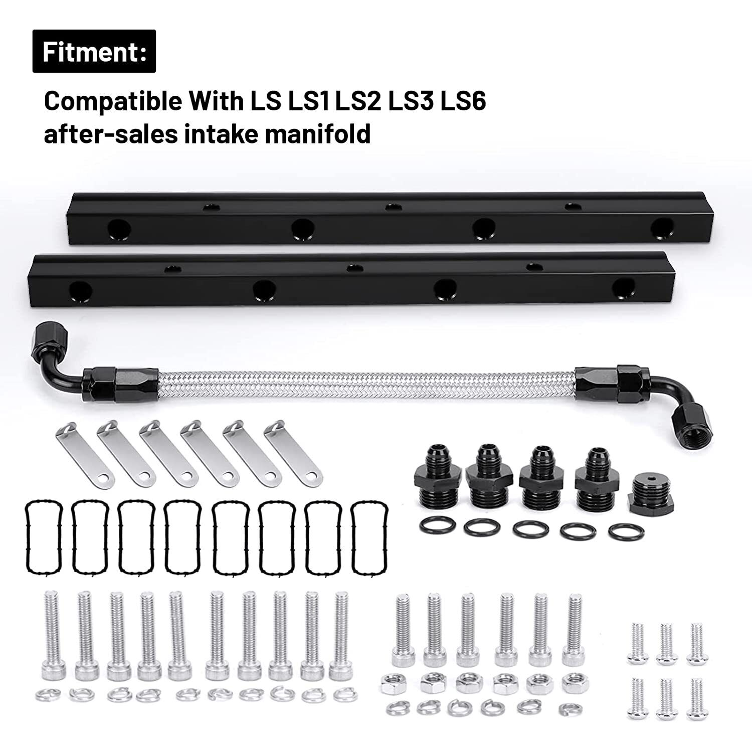 Ls Performance Fuel Rails Billet Fuel Rail Kit for 4.2L 5.3L 5.7L 6.0L LS LS1 LS2 LS3 LS6 Intak ...
