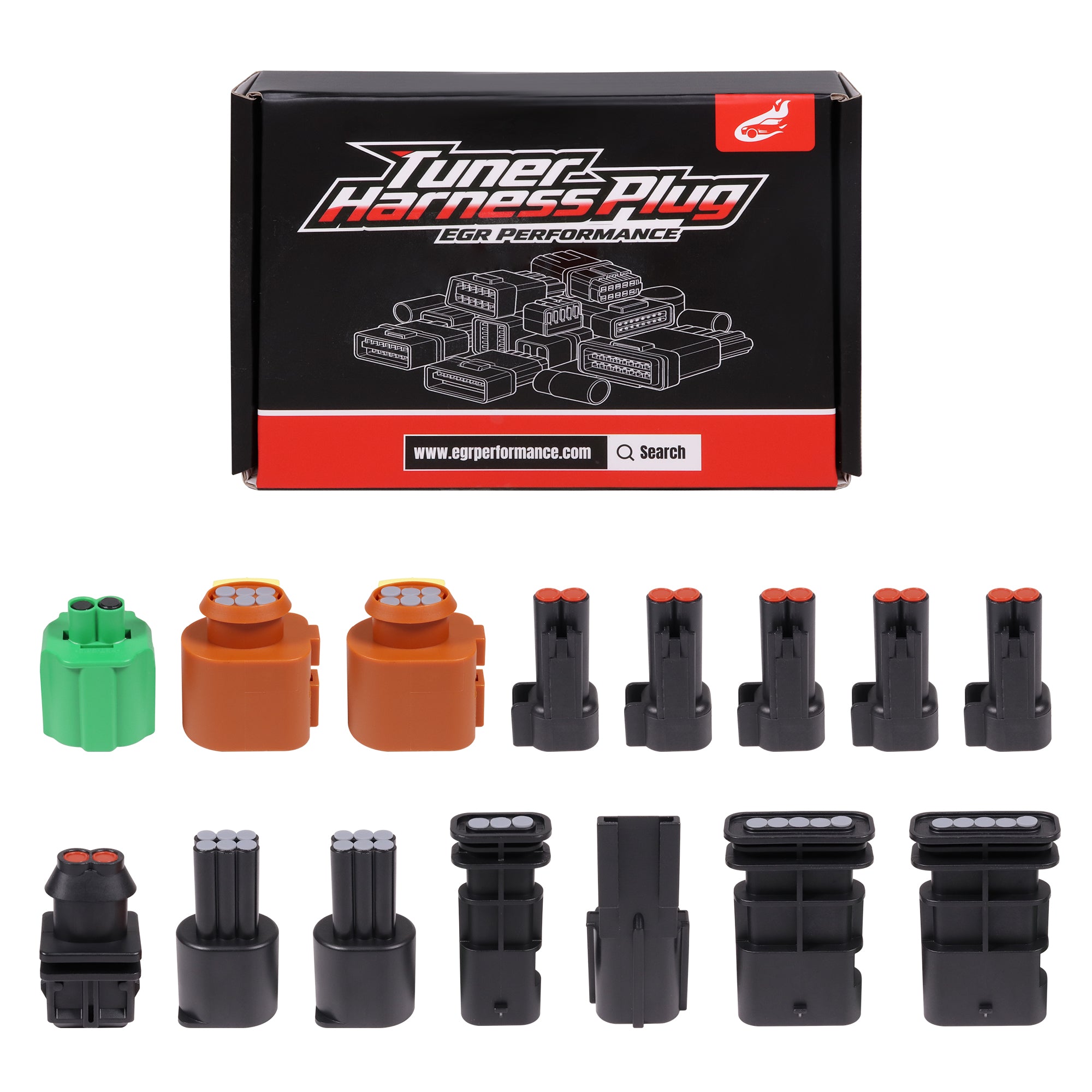 Tuner Harness Plug Kit for 6.7L Powerstroke Shibby Engineering Ford F250 F350 2017-2019, white background main product photo