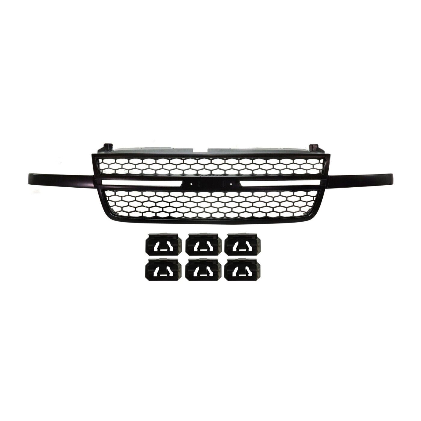 Grille For 2003-2006 Silverado 2500 HD and 1500 HD Textured Black Shell and Insert