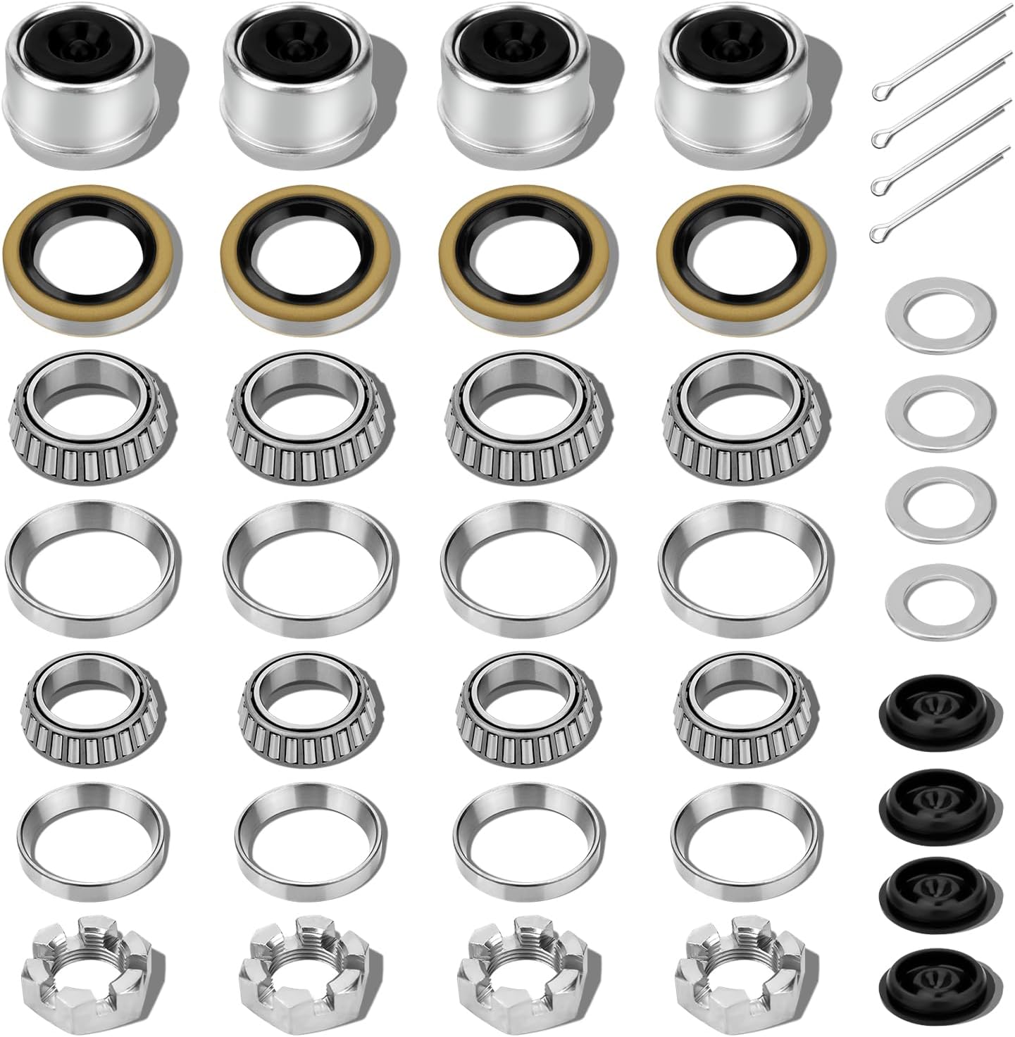 4 Sets Trailer Axle Hub Bearing Kits, L68149/L44649 Trailer Hub Beari