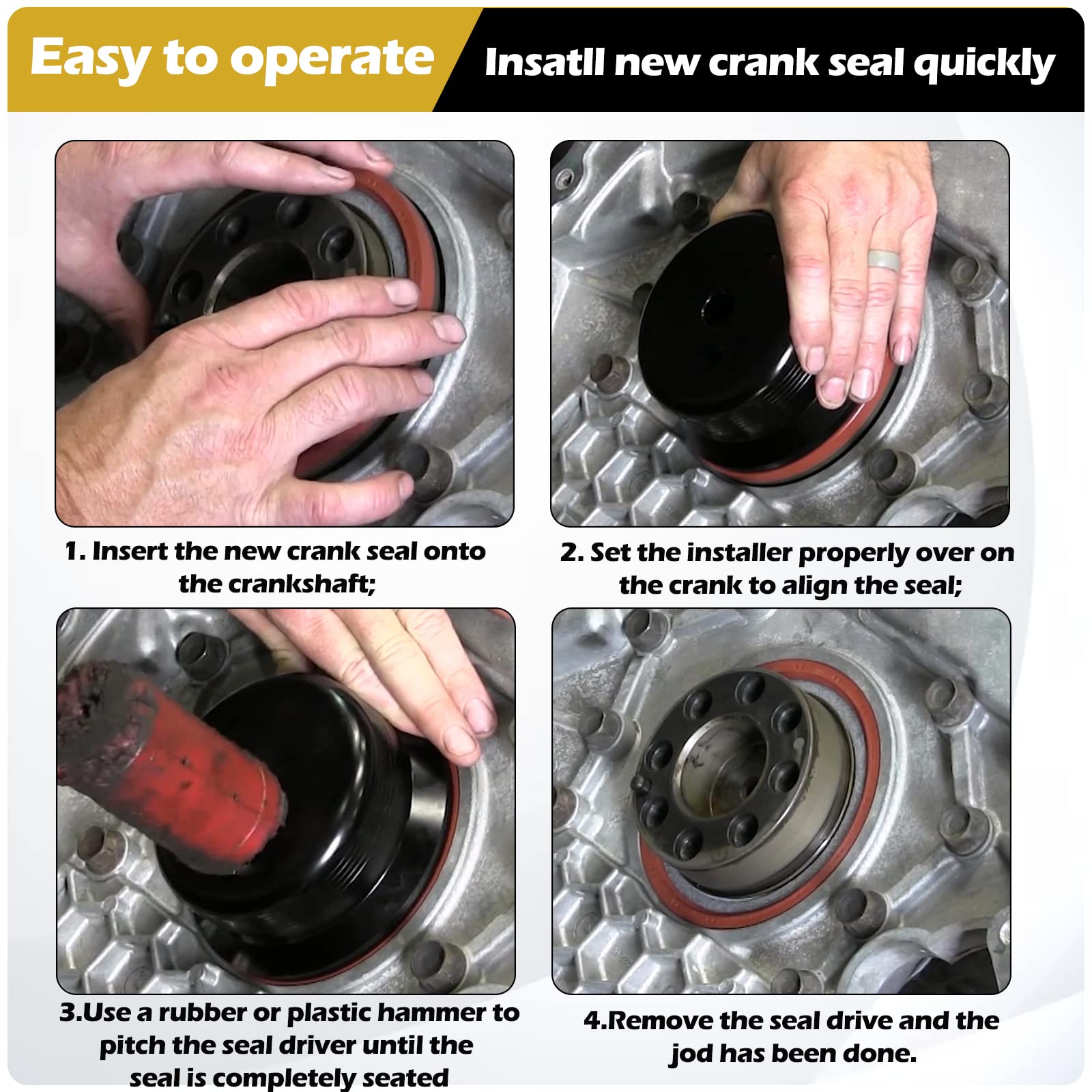 Crankshaft Seal Driver Kit for 2001-2016 GM 6.6L Duramax - EGR Performance