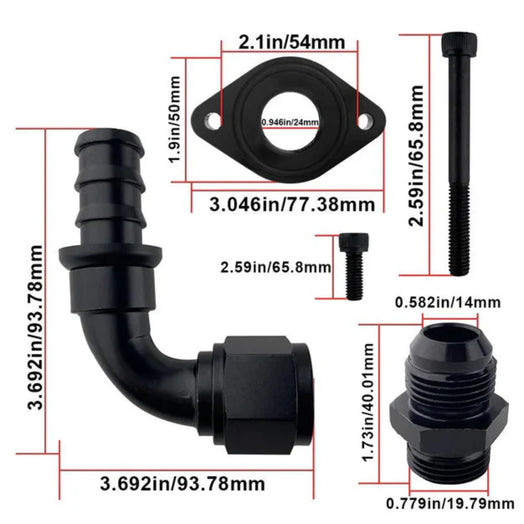 Black anodized fittings and silicone hose CCV reroute kit for Ford Super Duty 6.7L