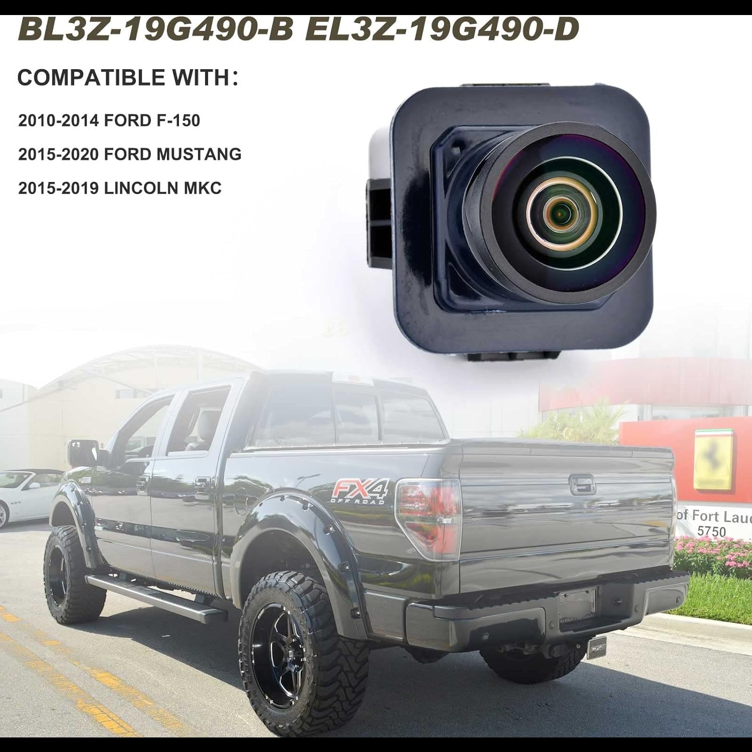 Backup Camera Compatible with Ford F150 2010 - 2014 Mustang 2015-2020 Replaces# BL3Z-19G490-B EL3Z-19G490-D