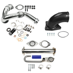 For 2003-2007 6.0L Powerstroke Ford F250 EGR Delete|Y-Pipe|Gasket & Turbo Install Kit Intake Pipe Intake Elbow