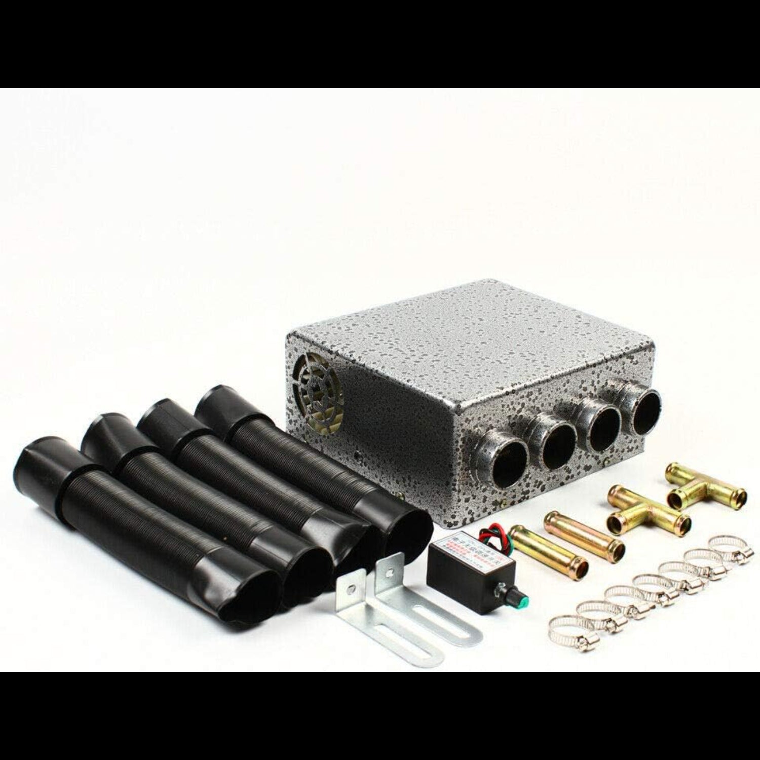 12V Universal Auxiliary Heater Underdash Heat with Speed Switch for Car or Truck Minivans Excavators Harvesters 4 ports