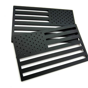 Black American Flag Waterproof Car Decal - 2 Pack, 5"x3" , UV-Resistant, Self-Adhesive