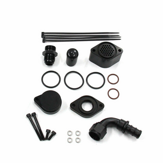 CCV PCV Reroute Kit installed on 2011 - 2020 6.7L Powerstroke Ford truck