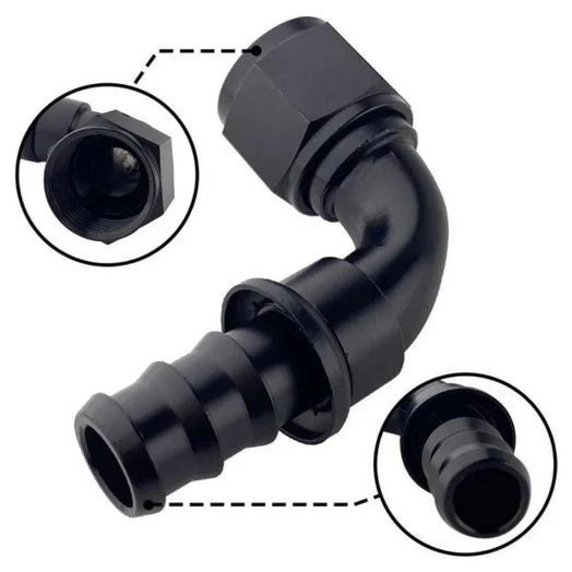 Close-up of silicone reinforced hose in Ford 6.7L Powerstroke CCV reroute kit