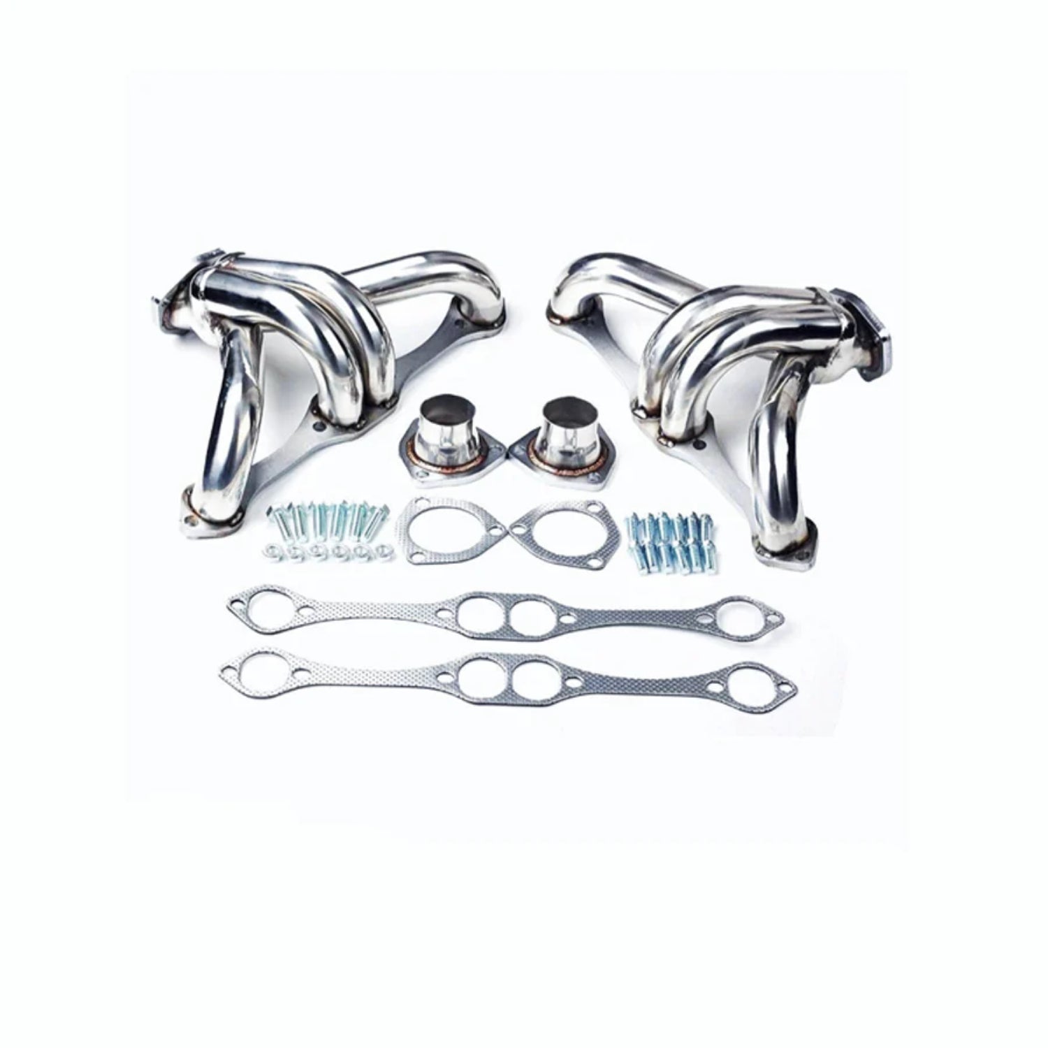 Racing Stainless Shorty Exhaust Manifold Headert for 1970-1996 Chevy Small Block 283|305|327|350|400 V8 Engines