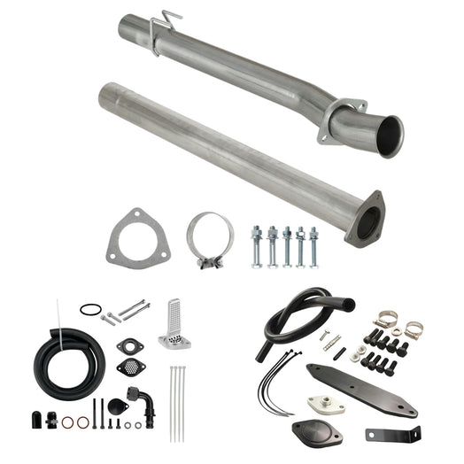 4 inch DPF CAT Pipe EGR CCV Delete Kit for Ford 6.7L F250 2011 - 2017 Front View