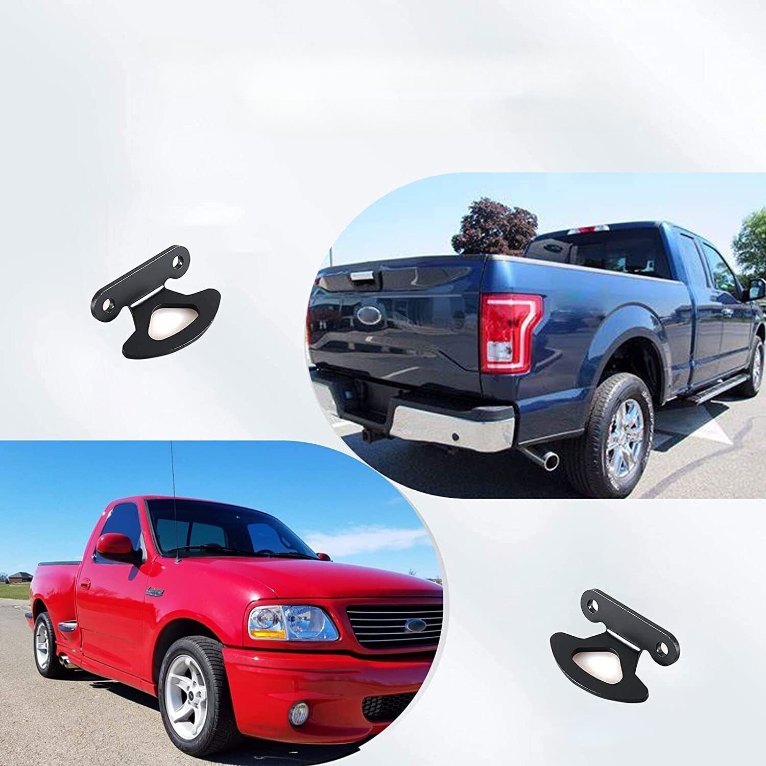 Truck Bed Tie Down Hooks Tool for 2000-2017 Ford F150 Black 4Pcs