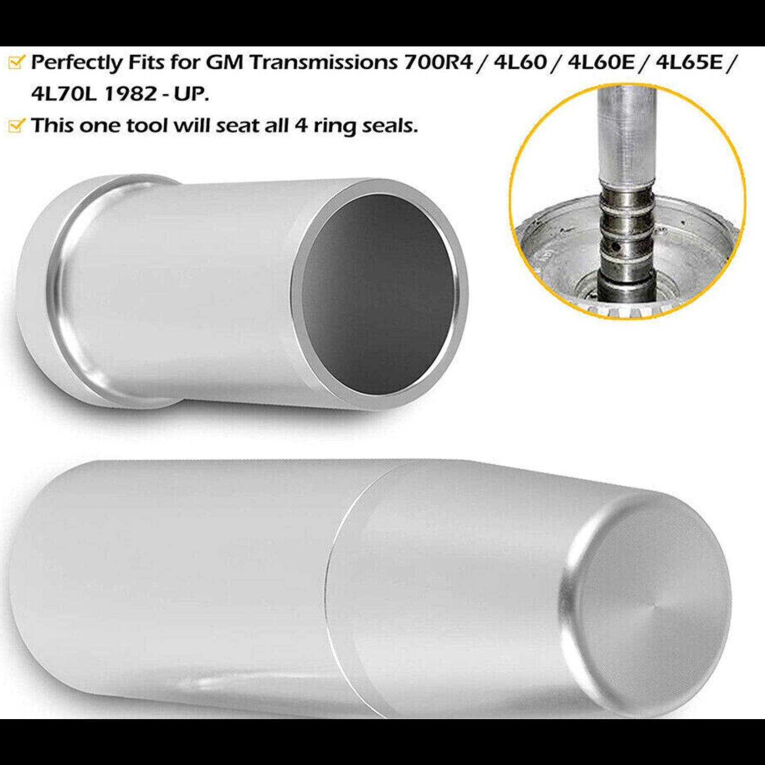 Turbine Shaft Teflon Seal Installer Tool Kit For GM 700R4 4L60 4L60E 4L65E 4L70