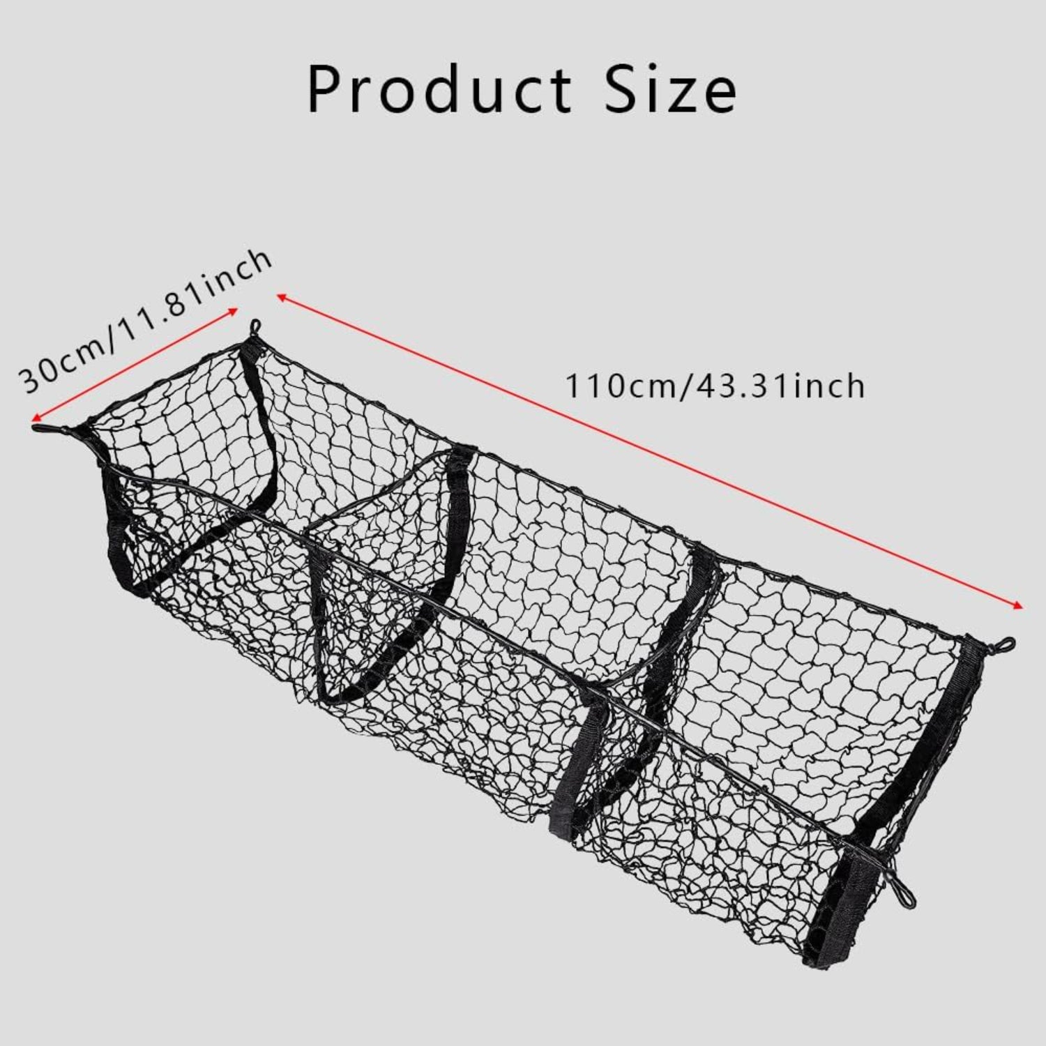 Cargo Storage Mesh Net, 3 Pocket Cargo Net Trunk Bed Organizer for Car SUV Van Trunk Pickup Truck
