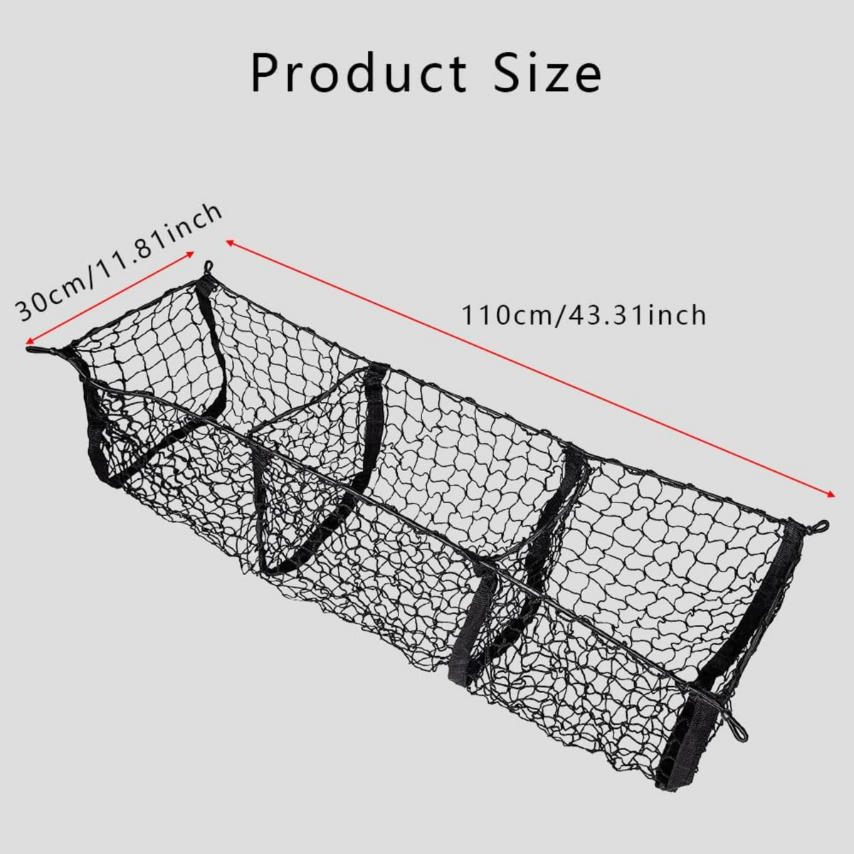 Trunk Storage Net Cargo Storage Mesh Net, 3 Pocket Cargo Net Trunk Bed Organizer, Mesh ...