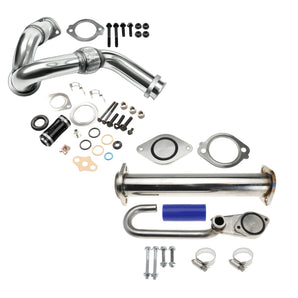 For 2003-2007 6.0L Powerstroke Ford F250 EGR Delete|Y-Pipe|Gasket & Turbo Install Kit Intake Pipe Intake Elbow