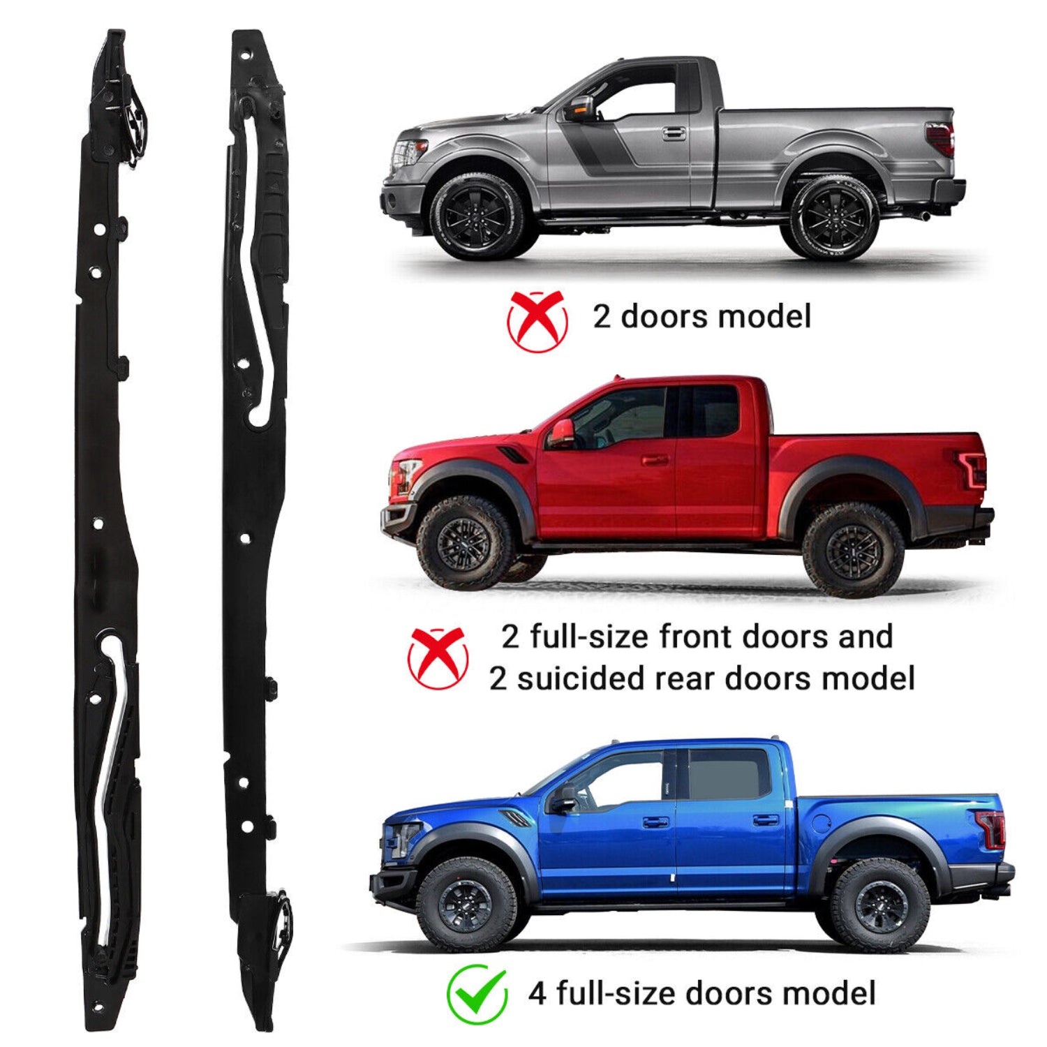 Sunroof Track Assembly Repair Kit for Ford 2015-2020 F150 F-150 2017-2019 F250 F350 F450 FL3Z1651071A