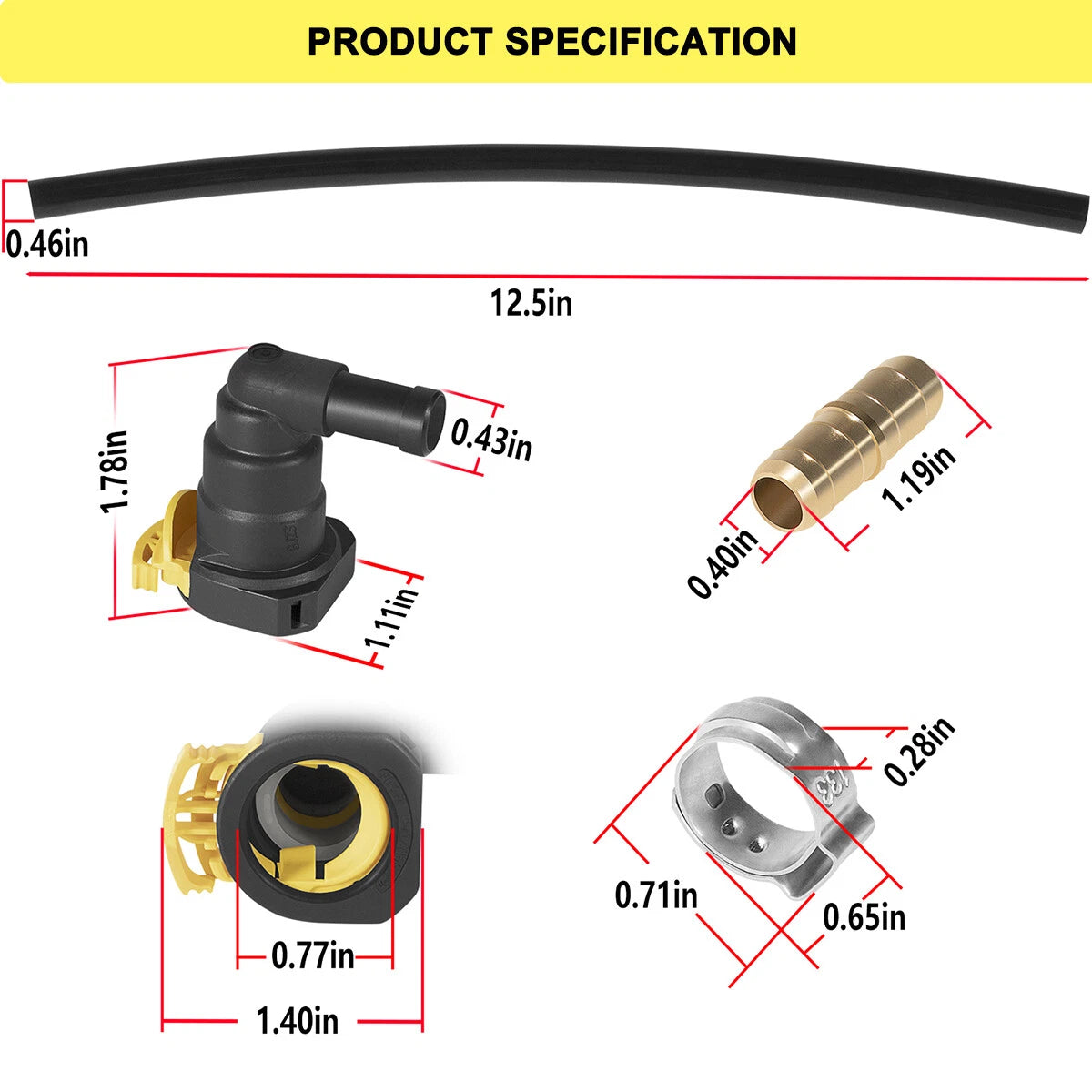 Fuel Filter Tank Supply Line Connector Kit for 6.7L Powerstroke Ford F250 F350 (2011-2022)
