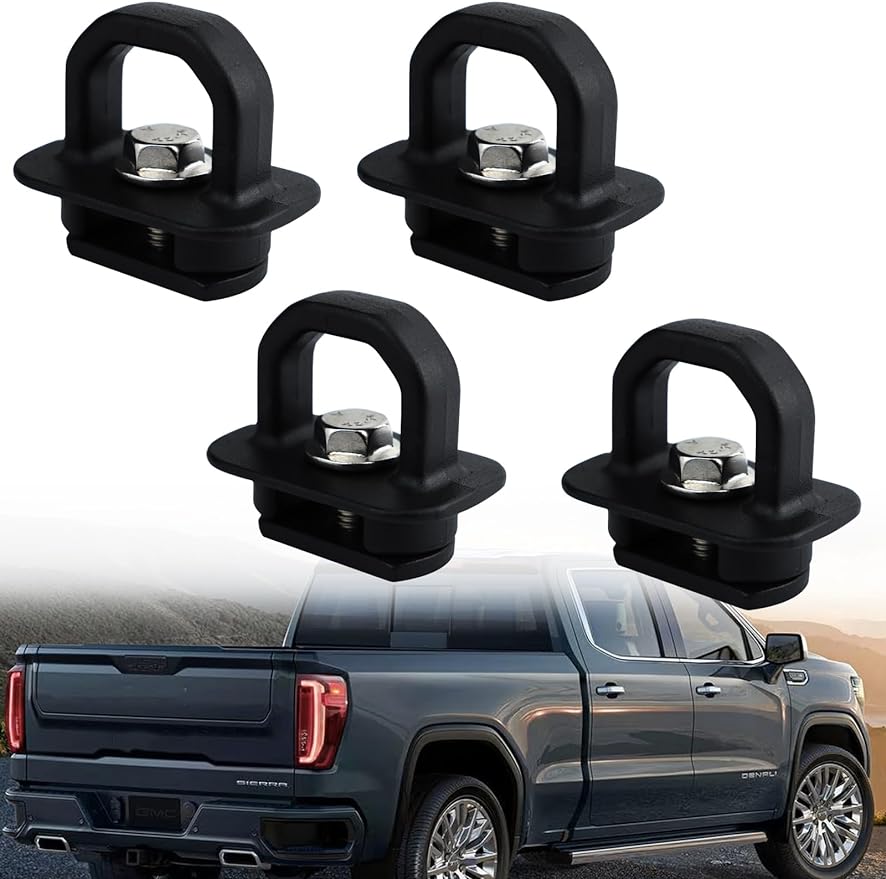 Tie Down Anchors Truck Bed Side Wall Anchor Fit for 2007-2022 Chevy Silverado/GMC Sierra Pickup Truck Bed Cargo Hooks 4PCS