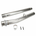 6.4L 4'' Delete Pipe No Bung+Black 4‘’In 7‘’Out Diesel Tip for 2008-2010 Ford F250 F350 F450 F550