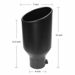 6.4L 4'' Delete Pipe No Bung+Black 4‘’In 7‘’Out Diesel Tip for 2008-2010 Ford F250 F350 F450 F550