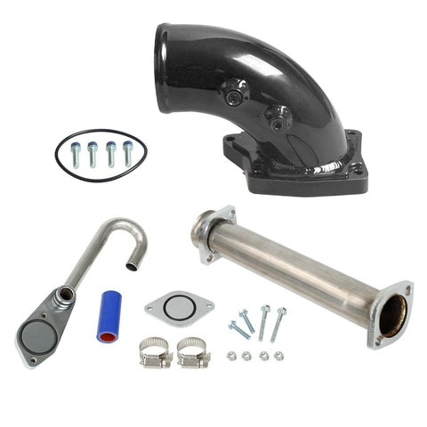 6.0L Powerstroke Diesel EGR Bypass Delete Kit&Intake Elbow Black Power stroke Diesel For 03-07 Ford F250 F350 F450 F550
