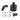 Black CCV reroute kit for 2007.5-2017 Dodge Ram 2500/3500 6.7L Cummins – includes reusable air filter, 90° silicone vent hose, billet plug, and stainless clamps to prevent turbo oil buildup and intercooler contamination